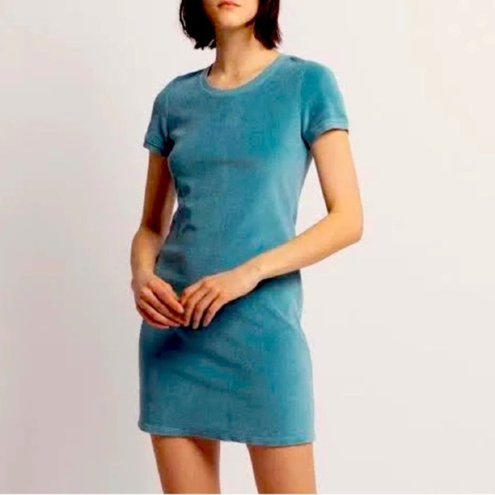SALE TODAY🔥 NWOT Suzie Kondi Anna Scoop Neck Velour Dress Dark Teal Large